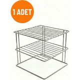 Tidy Home 3 Katlı Tabaklık Dolap Içi Düzenleyici Organizer Tezgah Banyo Tabak Bardak Düzenleme Metal Raflık - 1 Adet