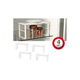 Tidy Home 4 Adet Dolap İçi Düzenleyici Küçük Boy Raf Bardak ve makyaj düzenleyici Rafı Metal Raf
