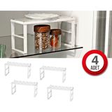 Tidy Home 4 Adet Dolap Içi Düzenleyici Mini Metal Raf Tabak Bardak Rafı Kaliteli Düzenleyici