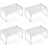 Tidy Home 4 Adet Dolap Içi Raf Düzenleyici Organizer Çay Bardak Fincan Banyo Metal Ayaklı Raf