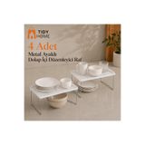 Tidy Home 4 Adet Dolap içi Raf Düzenleyici organizer Çay Bardak Fincan Mutfak metal ayaklı raf