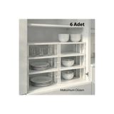 Tidy Home 6 Adet Dolap İçi Düzenleyici Raf Tabak Bardak Rafı Metal Raf