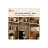 Tidy Home Metal Kağıt Havlu ve Fincan Kupa Askısı - Metal Kağıt Havlu Askılığı - Dolap Kapağı Havlu Askılığı