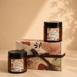 Tiem Concept Kokulu Mum 2'li Set - Soya Mum Hediye Seti, Sandalağacı ve Okyanus Aromalı Amber Kavanoz Mumlar -%100 Doğal Soya Wax, Özel Tasarım Kutulu
