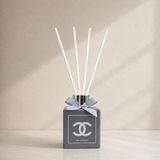 Tiem Concept Vanilya Kokulu Çubuklu Oda Kokusu 100 ml - Premium Esansiyel Yağlı Dekoratif Cam Şişe Oda Parfümü (Gri)