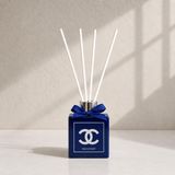Tiem Concept Vanilya Kokulu Çubuklu Oda Kokusu 100 ml - Premium Esansiyel Yağlı Dekoratif Cam Şişe Oda Parfümü (Lacivert)