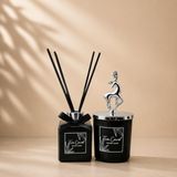 Tiem Concept Vanilya Kokulu Geyik Tasarımlı Dekoratif Oda Kokusu Seti - 150g Kokulu Mum & 100ml Çubuklu Oda Kokusu (Set-5, Vanilya)