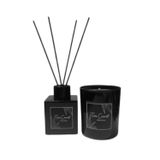 Tiem Consept Vanilya Kokulu Dekoratif Oda Kokusu Seti - 150g Kokulu Mum & 100ml Çubuklu Oda Kokusu (Siyah, Vanilya)