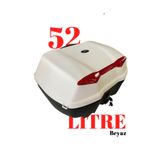 TİEN MOTOR Tien 52 Litre Motosiklet Çantası - Beyaz - Otomatik Kilit (SIRT DAYAMA PEDİ DAHİL)