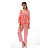 Tienda Elegante Nar Çiçeği Saten Pijama Takımı - 1413