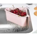 Tiesa Home 1 Adet Plastik Üçgen Vantuzlu Lavabo Evye Süzgeci Çöplüğü Pembe