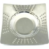 Tiesa Home 12 Adet 18/10 Çelik Desenli Kare Çay Tabağı Bardak Altlığı