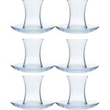 Tiesa Home 12 Parça 6 Kişilik G4U Misis 160CC Cam Çay Bardağı Takımı Seti - Şeffaf - 160 ml