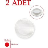 Tiesa Home 2 Adet Plastik 10.5cm Gider Kapağı Yer Süzgeci Izgarası Kapağı - Beyaz