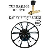 Tiesa Home 38 Cm Döner Başlıklı Kadayıf Künefe Balık Pişirme Ocağı Dar Çember Tüp