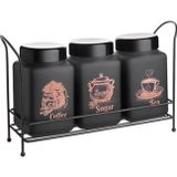 Tiesa Home 3lü Metal Standlı Cam Baharatlık Takımı Seti Rose