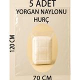 Tiesa Home 5 Adet 120cm×70cm Şeffaf Naylon Taşınma Saklama Yorgan Naylonu Torbası Hurç