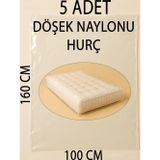 Tiesa Home 5 Adet 160cm×100cm Şeffaf Naylon Taşınma Saklama Döşek Naylonu Torbası Hurç
