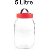 Tiesa Home 5 Litre Kapaklı Cam Turşu Bakliyat Saklama Kabı Kavanozu