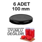 Tiesa Home 6 Adet 10CM Metal Kavanoz Kapağı Siyah