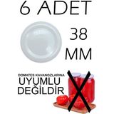 Tiesa Home 6 Adet 38MM Metal Kavanoz Kapağı Beyaz