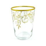 Tiesa Home 6'lı 120 cc Altın Yaldızlı Etiketli Cam Kahve Yanı Su Bardağı Takımı Seti - 120 ml