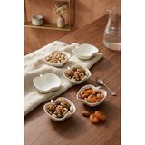 Tiesa Home 6lı Mini Porselen Reçellik Kahve Yanı Lokumluk Kahvaltılık Sosluk Elma - Beyaz