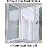 Tiesa Home 75CM×125CM Pencere Sineklik Teli Tülü 4 mt Bant Hediyeli - 1 Adet