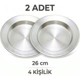 Tiesa Home Alüminyum 2 Adet 4 Kişilik 26CM Kadayıf Künefe Tatlı Pişirme Tepsisi Tabağı