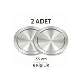 Tiesa Home Alüminyum 2 Adet 6 Kişilik 33cm Kadayıf Künefe Tatlı Pişirme Tepsisi Tabağı