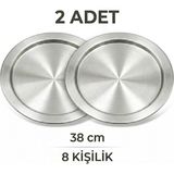 Tiesa Home Alüminyum 2 Adet 8 Kişilik 38CM Kadayıf Künefe Tatlı Pişirme Tepsisi Tabağı