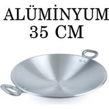 Tiesa Home Alüminyum Eloksallı 35CM Kalın Sac Kavurma ve Gözleme Sote Tavası - Gri