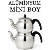 Tiesa Home Alüminyum Küre Çaydanlık Mini Boy Siyah Kulp - Gri