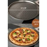 Tiesa Home Çelik 36CM Delikli Pizza Tepsisi - 36 cm - Gümüş