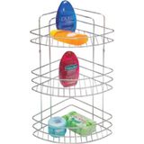 Tiesa Home Metal 3 Katlı Krom Banyo Köşeliği Şampuanlık Organizer