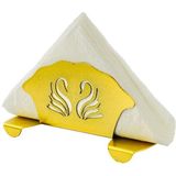 Tiesa Home Metal Mat Gold Kaplama Kuğu Motifli Sofra Peçetelik