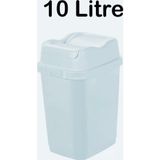 Tiesa Home Plastik 10 Litre Kilitli Easy Çift Kapaklı Çöp Kovası Açık Mavi