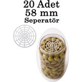 Tiesa Home Plastik 20 Adet 58MM Turşu Zeytin Salamura Yaprak Basma Baskı Seperatör Filtre - Beyaz