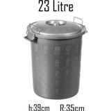 Tiesa Home Plastik 23 Litre Kapaklı Kulplu Desenli Çöp Kovası