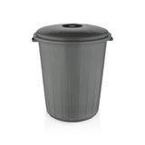 Tiesa Home Plastik 50 Litre Battal Kapaklı Kulplu Çöp Kovası Gri My Lotus