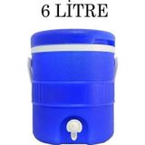 Tiesa Home Plastik 6 Litre Musluklu Soğuk Su Termosu Mavi