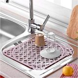 Tiesa Home Plastik Kaymaz Lavabo Buz Halısı Matı Tezgah Yüzey Koruyucu Mor - 30 x 30 cm