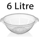 Tiesa Home Plastik Şeffaf 33CM Sebze Meyve Makarna Süzgeç 6 Litre