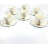 Tiesa Home Porselen 6 Kişilik Tuğra Kahve Fincanı Takımı 90Ml