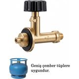 Tiesa Home Sarı Pirinç Geniş Çember Piknik Tüp Uyumlu Musluk Tüp Vanası Başlığı