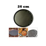 Tiesa Home Yanmaz Yapışmaz Delikli Teflon Pizza Tepsisi Tavası 26cm