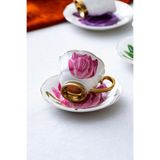 Tiffany 2 Kişilik Porselen Kahve Fincanı Takımı - 90 ml Pembe