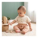 Tiffany Baby Bebek Lycra Theme Müslin Düğmeli Pantolon Bej 26006 - 18 - 24 Ay