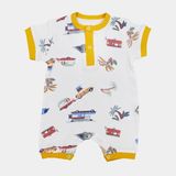Tiffany Baby Caravan Theme Yarım Kol Kısa Bebek Tulumu 12026 - Ekru - 9 - 12 Ay