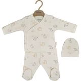 Tiffany Baby Cats And Dog Theme 3'lü Bebek Zıbın Seti 20078 - Ekru - 0 - 3 Ay